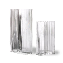 Load image into Gallery viewer, HK Living - Clear Ribbed Vases - Set of Two
